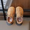 Sapatos Infantis Birkenstock Primavera & Outono 2025 Novo Estilo Coreano Retro Sapatos Feijão para Meninos e Meninas Sapatos de Ferradura com Solado Macio Sapatos de Bico Dividido