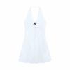 Vestido de cuello de encaje blanco para mujer de principios de otoño, nuevo, dulce y sexy, ajustado, con falda apilada fina y ajustada.