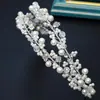 Tiara de Novia Plateada de Doble Capa Estilo Coreano Flor de Pedrería Perla Decoración para el Cabello Corona Accesorios
