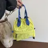 Bolso de Cubo con Cierre de Cordón de Gran Capacidad, Nuevo Estilo Coreano Color Sólido Casual Multiusos Bolso de Mano, Bolso Cruzado Simple de Moda para Mujer