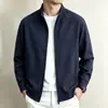 Sudadera de mezcla de lana y seda de morera para hombre, nueva colección otoño/invierno 2026, engrosada, cuello alto, con cremallera, chaqueta cómoda