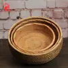 Cesta de Armazenamento de Rattan Vietnamita Prato de Frutas Doméstico Cesta de Doces para Lanches e Diversos na Sala de Estar Caixa de Armazenamento Criativa para Mesa de Centro de Mesa