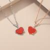 Collar de diamantes de amor de plata esterlina japonesa y coreana S925 con ágata roja, collar de amor con corazón rojo pequeño, diseño de nicho al por mayor