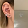Lindo Brinco de Osso da Orelha Sino Amor Fofo Delicado Brincos de Saturno Feminino Versátil Elegante Parafuso de Osso da Orelha