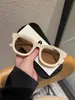 Gafas de Sol de Gama Alta para Mujer, Ins Gafas de Marco Pequeño Marrón, Forma Cóncava de Celebridad de Internet, Protector Solar y Artefacto de Maquillaje Nuevo Estilo 2025-