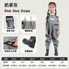 Macacão de Pesca Infantil, Calça D'água Inteira de Couro PVC, Roupa Impermeável para Crianças Brincando na Água e Molhando os Pés