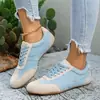 Zapatos de Entrenamiento Alemanes de Bloques de Color Retro Transfronterizos para Mujer Planos con Cordones Casuales Zapatos de Tabla Gamuza Sintética Transpirables Talla Grande Zapatos para Mujer de Comercio Exterior