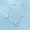 Pulsera de plata S925 para mujer, diseño de Han Feng, con forma de gatito dulce y fresco, con linda cabeza de pez, joyería S3259