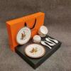 Juego de Palillos y Cuchara, Juego de Vajilla de Cerámica Jingdezhen de Alta Gama, Caja de Regalo Completa, Regalo Personalizado