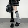 Calcetines anchos Lolita Love Cross Y2K para niñas con cubrepantorrilla, cálidos calcetines de punto acrílico de invierno