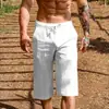Nuevos Shorts de Verano para Hombre, Shorts de Playa con Bolsillos, Cordón, Cintura Elástica, Color Sólido, Cómodos y Transpirables