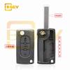 Adecuado para Peugeot Citroen, llave de coche de 3 llaves, carcasa de llave de coche, carcasa de control remoto sin batería CE0523