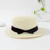 Celebridad de Internet Británica Retro ins Sombrero de Paja para Mujer con Visera para Sol y Protección Solar de Verano para Viajes Vacacionales en la Playa Sombrero Plano Francés de Copa Plana Ala Plana