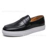 Mocasines Slip-On para Hombre Transfronterizos Estilo Británico Sencillos Talla Grande Formales de Negocios Casuales Zapatos de Oficina Zapatos de Cuero Zapatos de Hombre