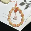 Pulseira com Pingente de Pata de Gato e Sementes de Bodhi, Corrente para Celular, Pulseira Exquisita e Fofa para Mulheres Brincarem com Contas Budistas
