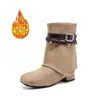 Botas para Niña 2026 Estilo Nuevo Botas de Tacón Alto Apiladas Fruncidas Moda Retro Infantil Desfile de Moda Botas de Montar Antideslizantes