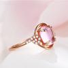 Anillo de cristal en polvo de piedra de hibisco de cuatro garras directo de fábrica Anillo de diamante real de uva esmeralda europeo y americano para enviar regalo de diosa