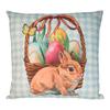 Almohada de Huevo de Pascua Transfronteriza Funda de Almohada de Lino Cubierta de Cojín Estilo Ins Conejo Funda de Almohada para Cabecera de Sofá Dropshipping