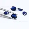 Venta Caliente de Fábrica Forma de Huevo Azul Gema Sintética Nano 2*3-10*14mm Azul Ovalada Piedra Suelta Nano Resistencia a Altas Temperaturas