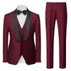 Novo Terno Masculino de Comércio Exterior Amazon Conjunto de Três Peças Conjunto de Terno Formal Masculino com Duas Fendas