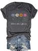 Amazônia Europa e Estados Unidos verão feminino planta flor padrão impressão pescoço redondo manga curta moda casual comércio exterior explosão T-shirt