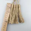 Hecho a Mano Ecológico Color Natural Doble Cabeza Cuerda de Cáñamo Borla de Paja Borla Artesanía Adornos de Rafia Adornos Colgantes Colgantes