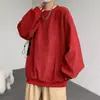 Sudadera de Cuello Redondo para Hombre, Nueva Tendencia Primavera y Otoño 2023 Estilo Japonés Color Sólido Versátil, Casual, Relajada, Holgada y Cómoda