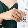 Otoño Nuevo Semi-doble Diseño Brillante Zircón Nicho Anillo Femenino Acero Titanio Chapado Oro Verdadero 18k Preservación del Color