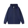 Sudadera Cardigan Pesado 2025 para Hombre Primavera y Otoño Delgada Pareja Americana Doble Cremallera Versátil Color Sólido Marca de Moda Sudadera con Capucha