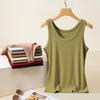 Camisola de punto acanalado personalizada de fábrica para mujer, de verano, sin mangas, para capas interiores, anti-exposición, cubre el pecho, top de punto