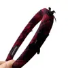 Diadema de Lazos a Cuadros Retro para Mujer Otoño e Invierno Estilo Preppy Diadema para Lavarse la Cara Accesorios Sencillos para el Cabello a Cuadros