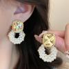 Internet estilo celebridade estilo Hong Kong vintage brincos de pérolas nicho feminino luz design de luxo elegante socialite brincos brincos de verão