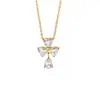 Cadena de Clavícula de Circonita de Trébol de la Suerte de Gama Alta Colgante de Trébol de Cuatro Hojas Gota de Agua Cadena Fina Temperamento Sencillo Regalo para Mujer
