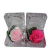Caja de Joyería Cuadrada de Flores Eternas, Caja para Anillo Flor de Rosa de Cristal, Regalo de Boda San Valentín con Flores Secas, Accesorios de Decoración para Puesto
