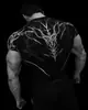 Breathedivinity Osso de Dragão Venenoso Secagem Rápida Manga Curta Fitness Esportes Modelador Camisa de Compressão para Homens e Mulheres