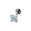 Estilo minimalista flor de circón microincrustada piercing delicado para cartílago de la oreja F136 varilla de aleación de titanio con rosca interna pendiente para piercing de cartílago