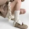 Calcetines Divididos Otoño e Invierno Nuevo Diseño Ins Amplios Perezosos Apilables Calientes para Chicas Jóvenes Apilados para Usar Cálidos Tejido de Aguja Gruesa