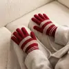 Guantes de Punto Cálidos con Forro de Felpa Engrosados para Ciclismo con Pantalla Táctil, Compatibles con Pantalla Táctil, Comercio Exterior Transfronterizo para Mujeres, Otoño e Invierno