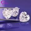 Piedras Sueltas de Moissanita Blanca Directamente del Fabricante, en Stock. Moissanita en Forma de Corazón, Color Ef, Pasa la Prueba del Bolígrafo de Diamante