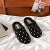 Meias Pantufa Peludas Estilo Coreano Preguiçoso Femininas 2026 Outono/Inverno Nova Chegada Nicho Retrô Bolinhas Roupa Externa Versátil Fashionável Pantufas de Algodão