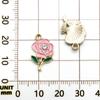 Mezcla 30 Flores Blancas con Goteo de Aceite Nuevos Accesorios de Joyería DIY Rosa Margarita Colgante Pequeño Pendientes Colgante