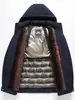 Casaco de inverno de algodão masculino, de origem direta, para meia-idade e idosos, com forro de fleece, espessado, capuz removível e acolchoamento de algodão quente, modelo M2561