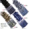 Venta caliente transfronteriza: Set de decoración de uñas negro, 12 colores mixtos, lentejuelas, polvo láser degradado brillante