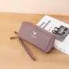 Cartera de Nuevo Estilo para Mujer con Doble Cremallera, Bolso Clutch Largo, Patrón Pebbled Sencillo a la Moda, Gran Capacidad, Doble Capa, Bolso para Teléfono Móvil