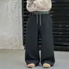 Calça Masculina Infantil Outono Estilo Coreano 2026 Nova Forrada com Fleece Roupa Infantil Tricô Tendência Legal Estampa de Leopardo Solta Casual