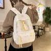 Mochila de aspecto elegante estilo coreano, estilo Ins, para estudiantes mujeres, bolsa escolar linda de dibujos animados de gran capacidad, mochila ligera y simple