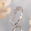 Nuevo Anillo de Flor Elegante para Mujer, Sencillo, Ligero y de Lujo, Incrustado con Circonita Anillo Abierto, Transmisión en Vivo de Popular Blogger, Mismo Estilo Venta al por Mayor