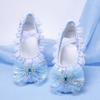 Sapatilhas de Dança Infantil de Cetim e Renda Floco de Neve Princesa Gato Garra Dança Prática Meninas Ballet 8126