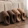 Pantuflas de Algodón Peludo Engrosado con Felpa Otoño/Invierno 2026 para Mujer, Suela Gruesa, Antideslizantes, para el Hogar y el Interior, Se Pueden Usar al Aire Libre, Zapatos de Algodón que Cubren el Pie