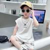 Traje sin mangas de cabeza pequeña para niños, traje deportivo informal fino de verano para niños, ropa de moda para niños, comercio exterior